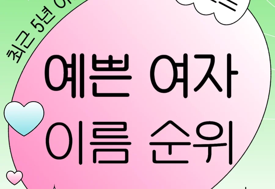 예쁜 여자 이름 순위