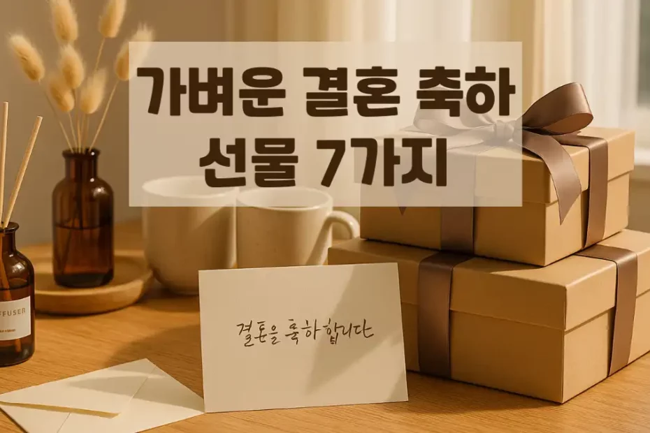 가벼운 결혼 축하 선물 추천